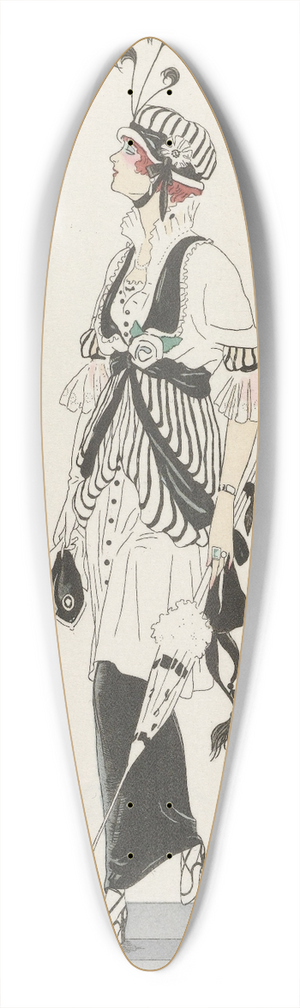 Henry Fournier - Journal des Dames et des Modes; the Fashion Illustrators 39.3 inch art pintail longboard deck