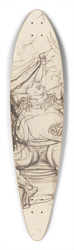 Henry Fuseli - Falstaff with Mrs. Ford and Mrs. Page (Shakespeare, The Merry Wives of Windsor, Act 5, Scene 5) 39.3 inch art pintail longboard deck