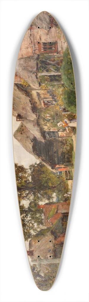 Henry John Yeend King - Feeding the chickens 39.3 inch art pintail longboard deck