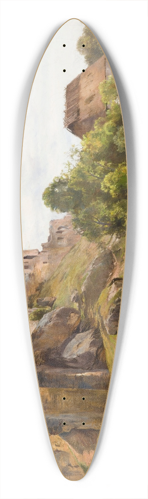 Henryk Grabiski - Ruins of Odrzyko 39.3 inch art pintail longboard deck