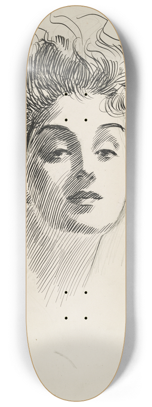 Charles Dana Gibson - Head of a girl 8.25 inch art skate deck