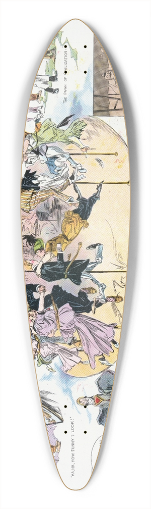 Henry Mayer - Impressions of Coney Island 39.3 inch art pintail longboard deck