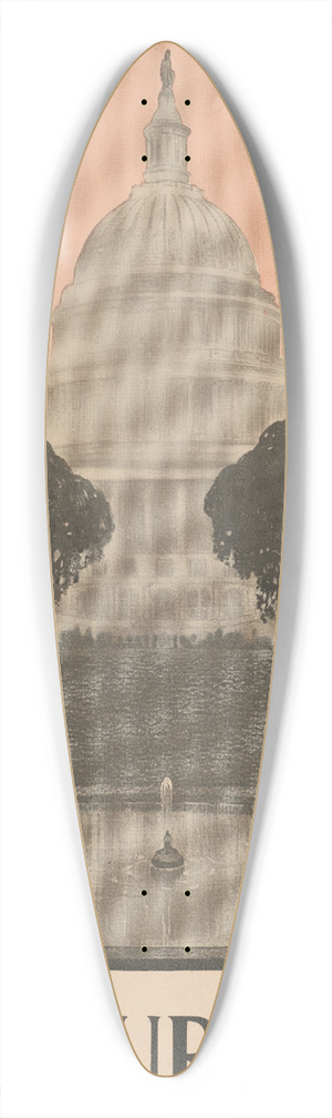 Henry McCarter - The Century. The new city of Washington 39.3 inch art pintail longboard deck
