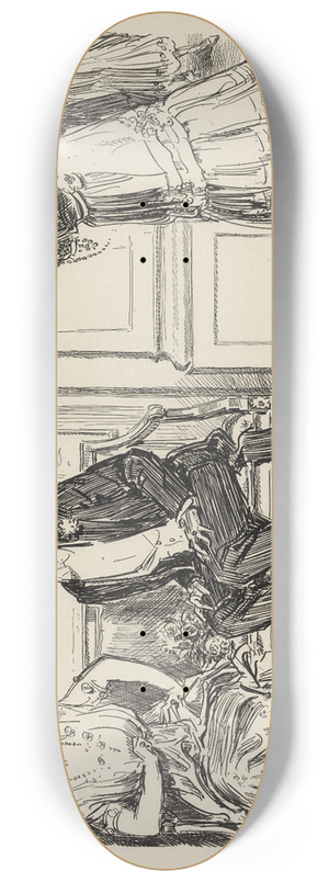 Charles Dana Gibson - Her dance 8.25 inch art skate deck
