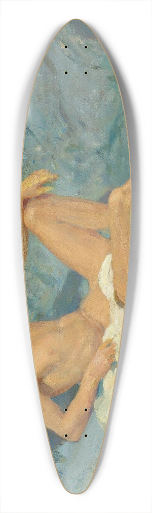 Henry Scott Tuke - A male nude reclining on rocks 39.3 inch art pintail longboard deck