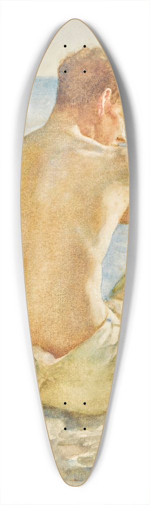 Henry Scott Tuke - Watching the sea 39.3 inch art pintail longboard deck