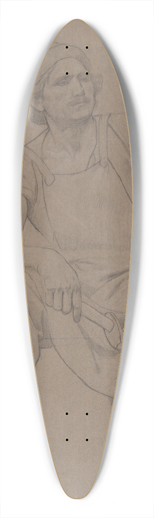 Henry Siddons Mowbray - Man with hammer 39.3 inch art pintail longboard deck