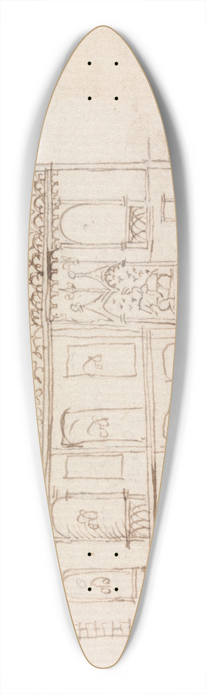 Henry Swinburne - Castle of Blois, France 39.3 inch art pintail longboard deck