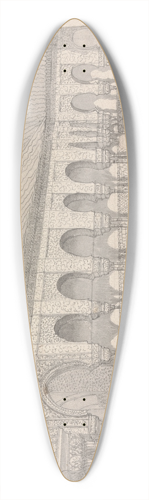Henry Swinburne - Court of the Lions in the Alhambra of Granada 39.3 inch art pintail longboard deck