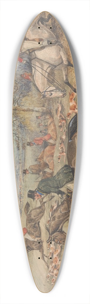 Henry Thomas Alken - Getting Away; Lets Take the Lead 39.3 inch art pintail longboard deck