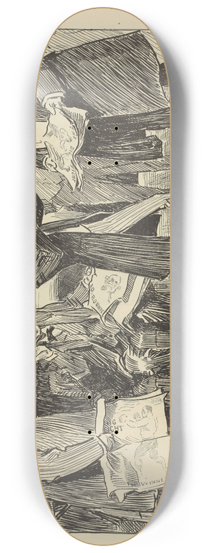 Charles Dana Gibson - In one of our most respectable clubs, the morning after the big fight 8.25 inch art skate deck