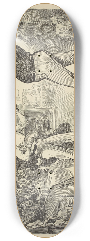 Charles Dana Gibson - In order to preserve his figure, Mr. Tagg becomes a patron of the manly art 8.25 inch art skate deck