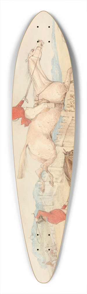 Henry Thomas Alken - Jumping a Wooden Fence 39.3 inch art pintail longboard deck Henry Thomas Alken - Jumping a Wooden Fence 39.3 inch art pintail longboard deck
