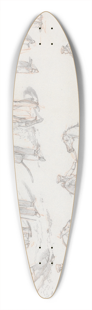 Henry Thomas Alken - Landscape Scenery, No. 13: Groups of Infantry and Army Horses 39.3 inch art pintail longboard deck