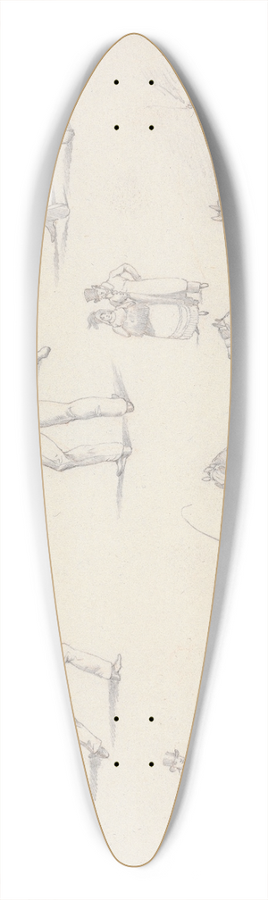Henry Thomas Alken - Landscape Scenery, No. 7: Scenes of Cricket and a Waggoner With His Team 39.3 inch art pintail longboard deck