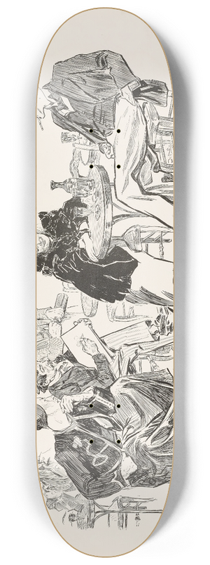Charles Dana Gibson - In Paris  A Cafe Artist 8.25 inch art skate deck