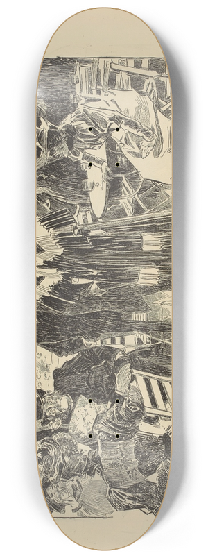 Charles Dana Gibson - In Paris. At the Jardin de Paris 8.25 inch art skate deck