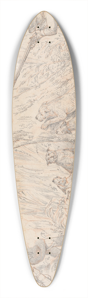 Henry Thomas Alken - Sporting Incidents: Drawing For the Soft-gound Etching of Panther Hunting 39.3 inch art pintail longboard deck