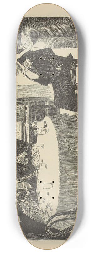 Charles Dana Gibson - In the meantime 8.25 inch art skate deck
