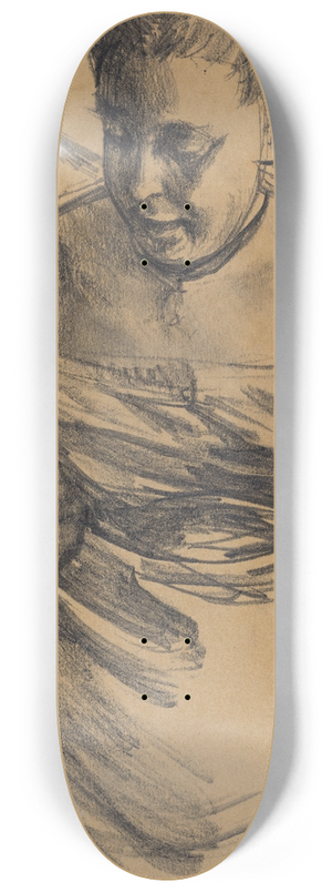 Adolph von Menzel - Study of a Woman 8.25 inch art skate deck