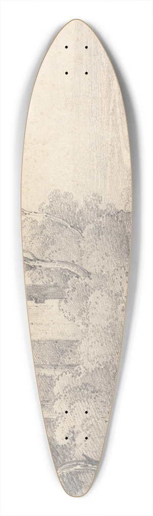 Henry William Burgess - Landscape with Ruins and Bridge 39.3 inch art pintail longboard deck Henry William Burgess - Landscape with Ruins and Bridge 39.3 inch art pintail longboard deck