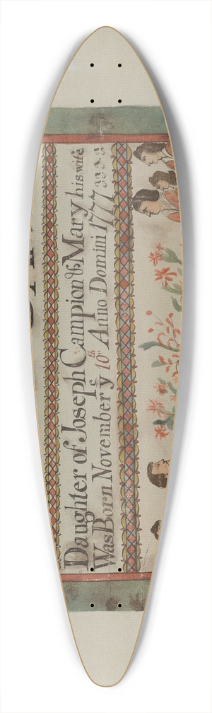 Herbert Barnard - Pa. German Birth Certificate 39.3 inch art pintail longboard deck