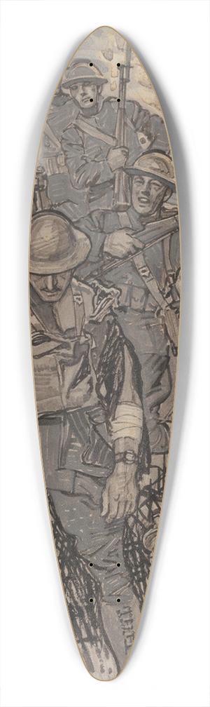 Herbert Paus - Americas Greatest Battle 39.3 inch art pintail longboard deck