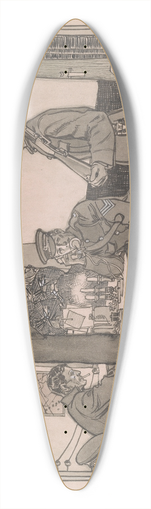 Herbert Paus - World War I soldiers 39.3 inch art pintail longboard deck