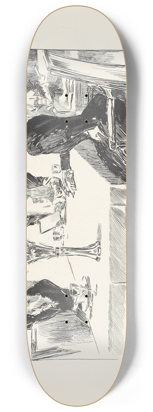Charles Dana Gibson - Luncheon 8.25 inch art skate deck Charles Dana Gibson - Luncheon 8.25 inch art skate deck