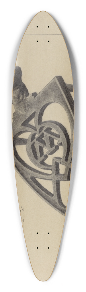 Herman Bader - Pa. German Flat-iron Holder 39.3 inch art pintail longboard deck Herman Bader - Pa. German Flat-iron Holder 39.3 inch art pintail longboard deck