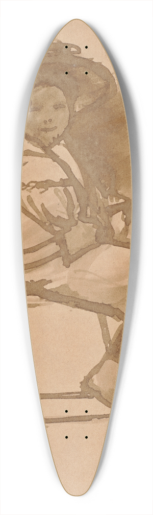Hermann Lismann - Frau mit Hut, auf einem Stuhl sitzend 39.3 inch art pintail longboard deck