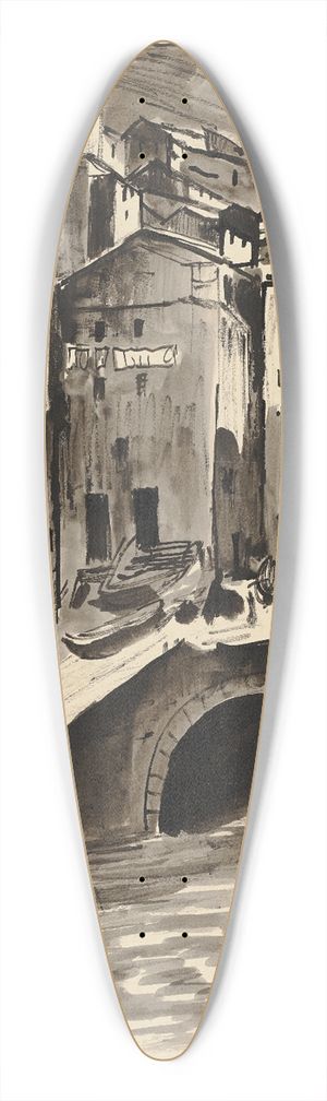 Hermann Lismann - Riomaggiore 39.3 inch art pintail longboard deck