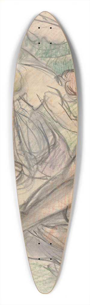 Hermann Lismann - Three women 39.3 inch art pintail longboard deck