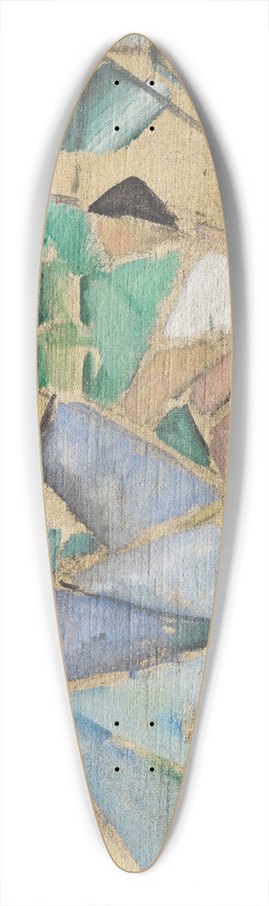 Hermann Stenner - Kubistische Figur mit Husern 39.3 inch art pintail longboard deck