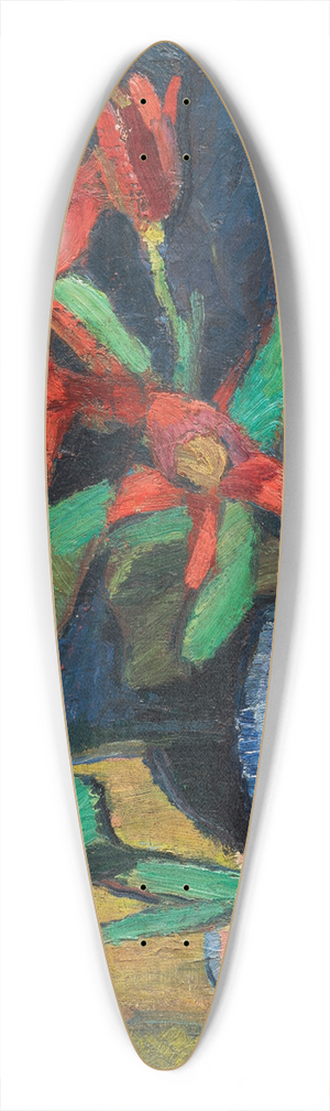 Hermann Stenner - Rote Blumen in weiem Krug 39.3 inch art pintail longboard deck