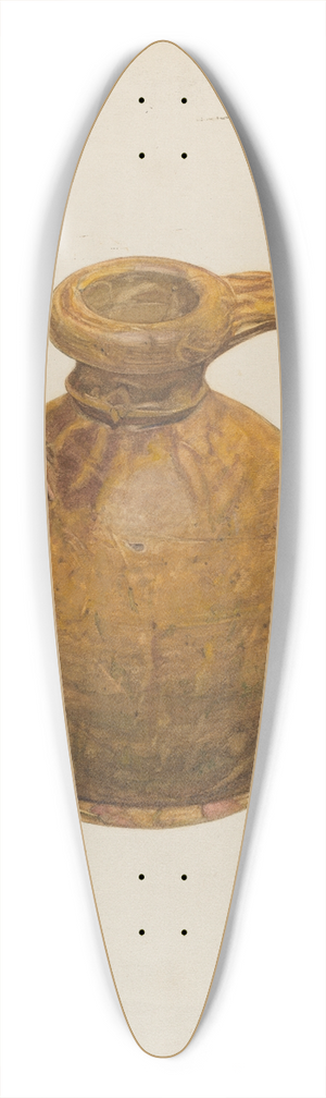 Herman O. Stroh - Yellow Stoneware Jug 39.3 inch art pintail longboard deck