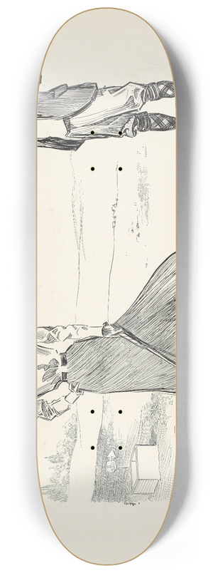 Charles Dana Gibson - One difficulty of the game 8.25 inch art skate deck
