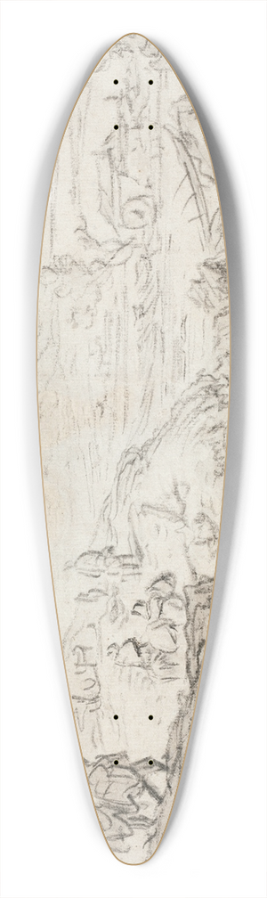 Herman Saftleven - Hilly Landscape with Stream and Figures 39.3 inch art pintail longboard deck