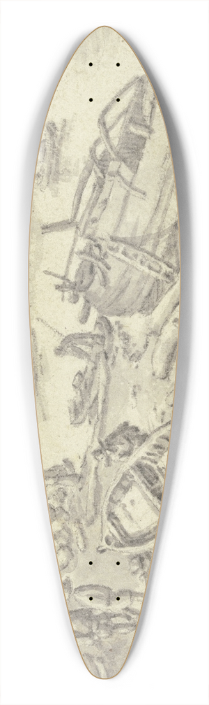 Herman Saftleven III - Shipyard 39.3 inch art pintail longboard deck
