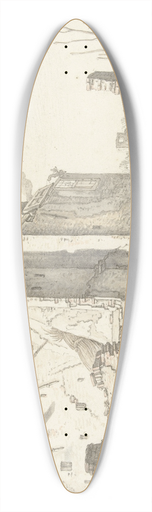 Herman Saftleven - Rune van een huis in Utrecht 39.3 inch art pintail longboard deck
