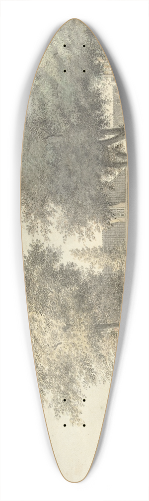 Hermanus Petrus Schouten - Plein in het dorp Zuilen 39.3 inch art pintail longboard deck