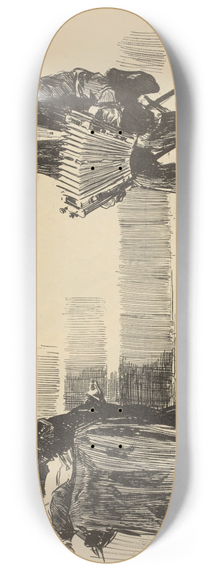 Charles Dana Gibson - On the sidewalks of new york 8.25 inch art skate deck Charles Dana Gibson - On the sidewalks of new york 8.25 inch art skate deck