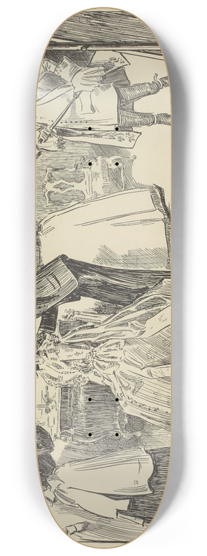 Charles Dana Gibson - Portrait of the gentleman who was unwilling 8.25 inch art skate deck