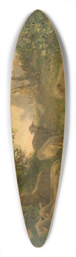 Hippolyte Boulenger - Sheep on the Fringe of the Wood 39.3 inch art pintail longboard deck