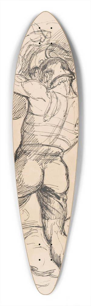 Hippolyte Lalaisse - An Ancient Roman Warrior in Battle 39.3 inch art pintail longboard deck