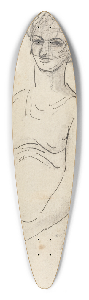 Honor Daumier - Woman with Veil 39.3 inch art pintail longboard deck