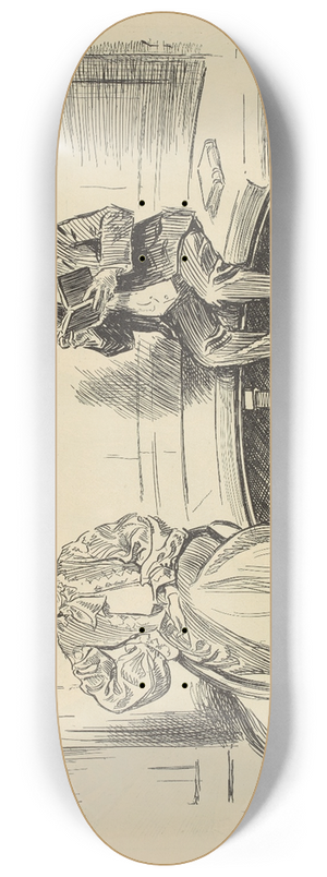 Charles Dana Gibson - She must have seen better days 8.25 inch art skate deck