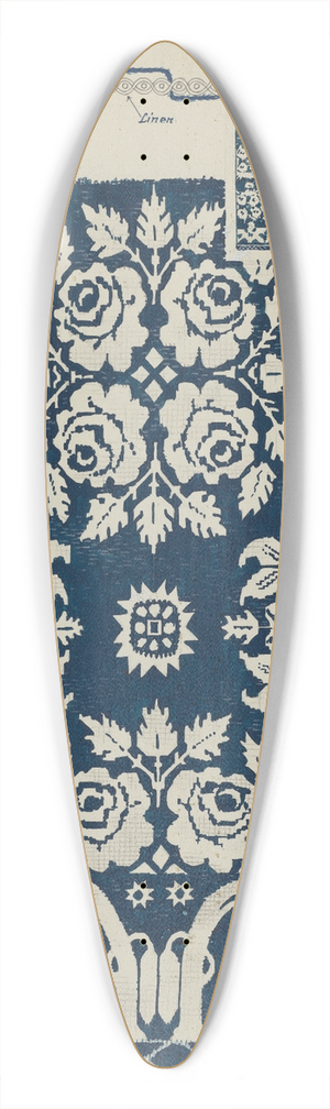 Howard H. Sherman - Handwoven Coverlet 39.3 inch art pintail longboard deck