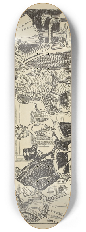 Charles Dana Gibson - Sisters new beau 8.25 inch art skate deck