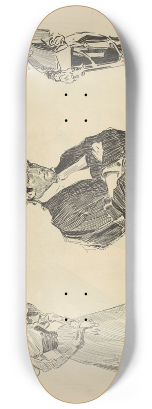 Charles Dana Gibson - Small Wigs and Big Fees 8.25 inch art skate deck
